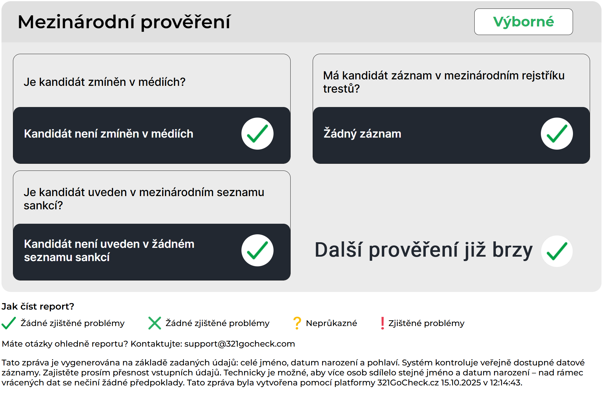 Ukázka mezinárodního reportu